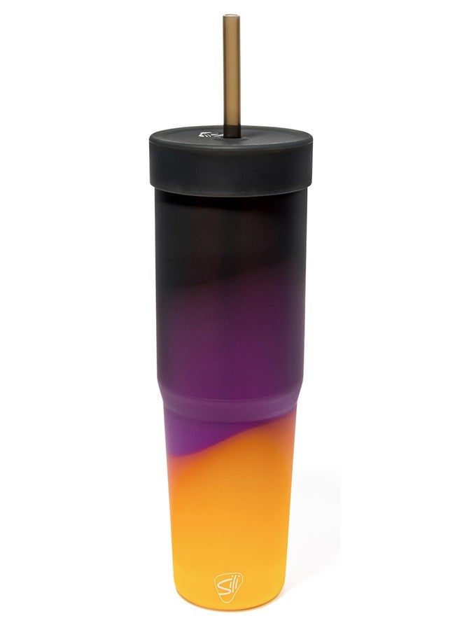 Silipint: Silicone 32oz Straw Tumbler: Sun Storm - Reusable, Unbreakable, Flexible, Sustainable, Hot or Cold, Airtight Lid, Travel - Image 1